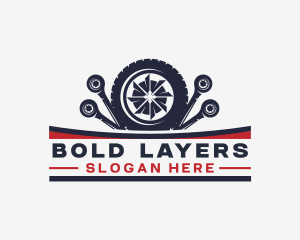 Wheel Tire Mechanic Repair Logo