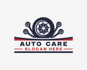 Wheel Tire Mechanic Repair logo design