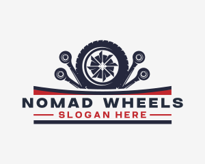 Wheel Tire Mechanic Repair logo design