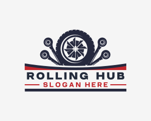 Wheel Tire Mechanic Repair logo design