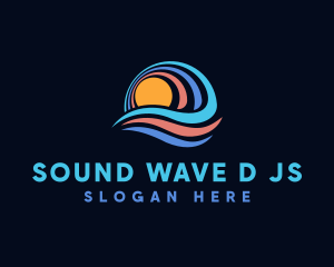 Ocean Wave Sun logo design