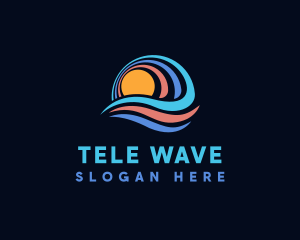 Ocean Wave Sun logo design