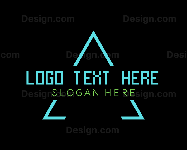 Neon Tech Triangle Logo