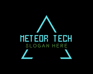 Neon Tech Triangle logo design