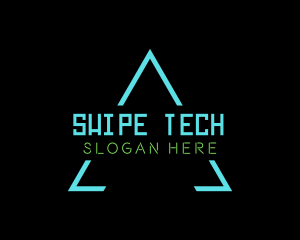 Neon Tech Triangle logo design