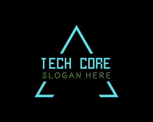 Neon Tech Triangle logo design