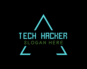 Neon Tech Triangle logo design