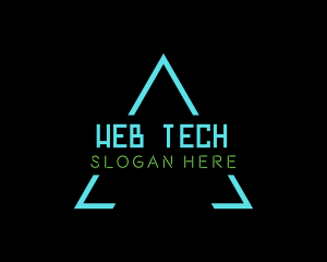 Neon Tech Triangle logo design