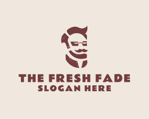 Hipster Man Mustache logo design