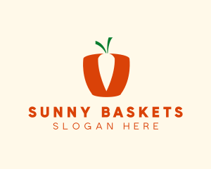 Simple Carrot Basket  logo design