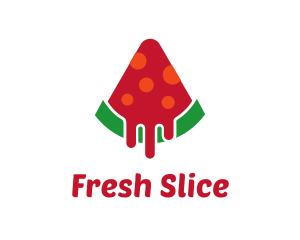 Watermelon Pizza Slice logo design