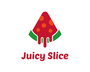 Watermelon Pizza Slice logo design