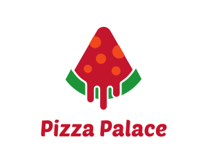 Watermelon Pizza Slice logo design