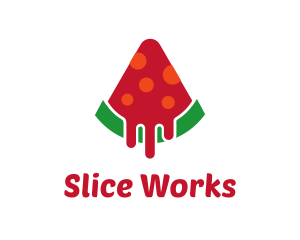 Watermelon Pizza Slice logo