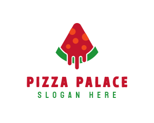 Watermelon Pizza Slice logo design