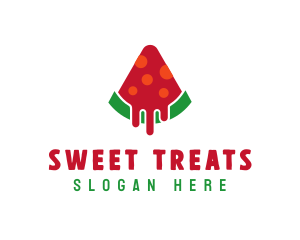 Watermelon Pizza Slice logo design