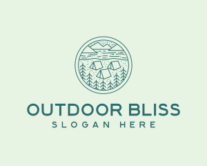 Mountain Forest Campsite  logo design