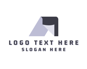 Origami Fold Construction Letter A logo