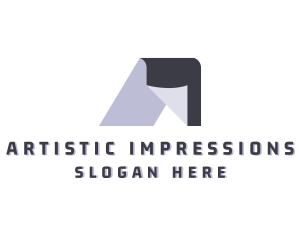 Origami Fold Construction Letter A logo design