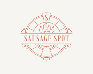 Flame Sausage Restaurant logo design