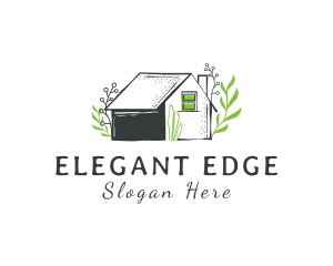 Botanical House Garden Cottage logo design