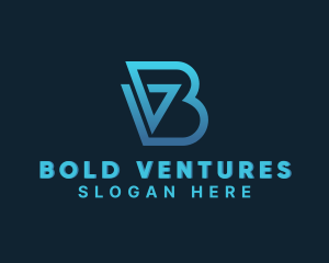 Cryptocurrency App Letter BV logo design