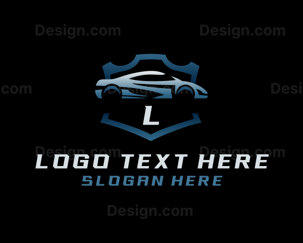 Sports Car Auto Shield Logo