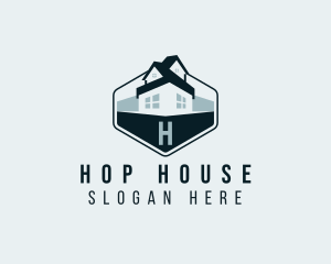 House Real Estate Hexagon logo design