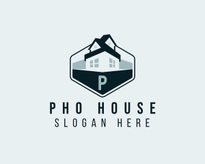 House Real Estate Hexagon logo design