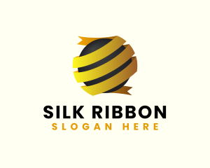 Gold Ribbon Globe logo design