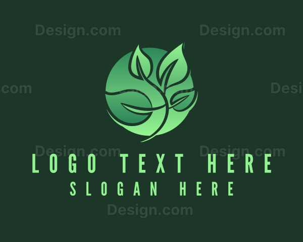Green Leaf Vegan Circle Logo