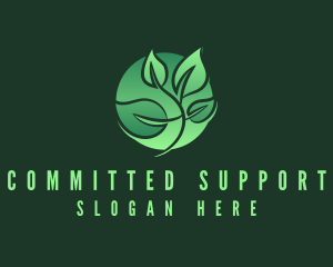 Green Leaf Vegan Circle logo design