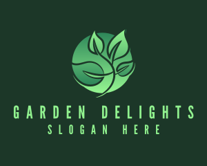 Green Leaf Vegan Circle logo design