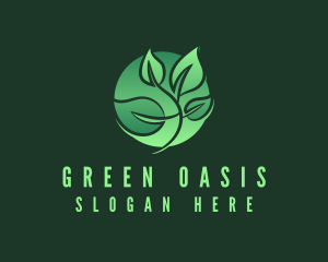 Green Leaf Vegan Circle logo design