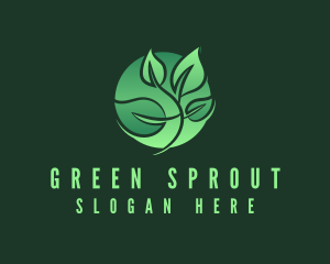 Green Leaf Vegan Circle logo design