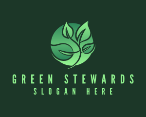 Green Leaf Vegan Circle logo design