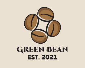 Brown Coffee Beans logo design