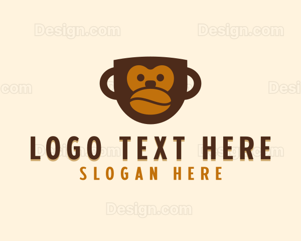 Coffee Bean Mug Monkey Logo