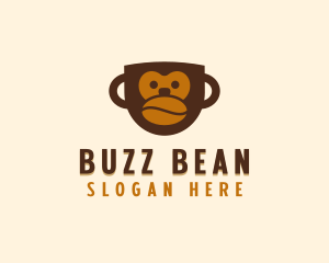 Coffee Bean Mug Monkey logo design