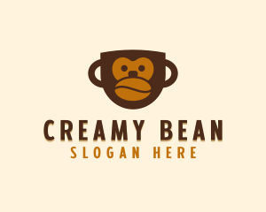 Coffee Bean Mug Monkey logo design