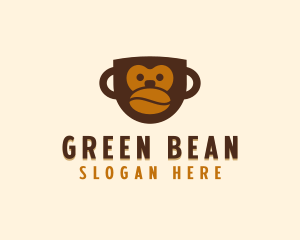 Coffee Bean Mug Monkey logo design