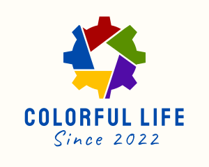 Colorful Industrial Cogwheel  logo design
