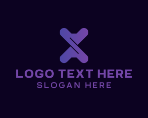 Purple Twist Gaming Letter X logo