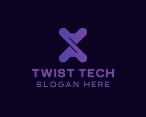 Purple Twist Gaming Letter X logo