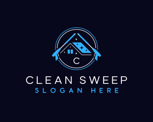 Roof Pressure Wash Cleaning logo design