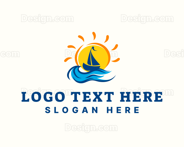 Sail Boat Sunset Logo