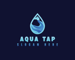 Faucet Aqua Water logo design