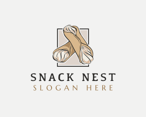 Italian Cannoli Dessert logo design