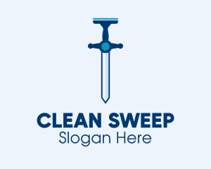 Clean Squeegee Sword  logo design