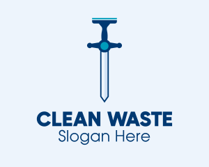 Clean Squeegee Sword  logo design